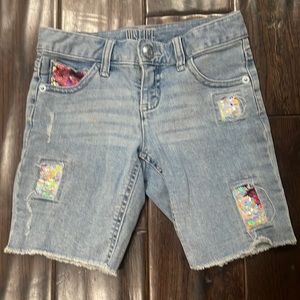 Justice Girls Reversible Sequin Patch Shorts Sz 7